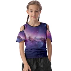 Cosmic Dreamscape Print (ai) Black Backgrond Kids  Butterfly Cutout T-shirt by dflcprintsclothing