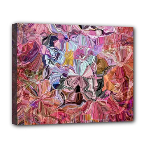 Marbling Blend  Deluxe Canvas 20  X 16  (stretched) by kaleidomarblingart