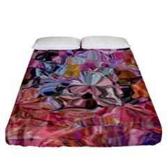 Marbling Blend  Fitted Sheet (king Size) by kaleidomarblingart