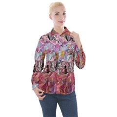 Marbling Blend  Women s Long Sleeve Pocket Shirt