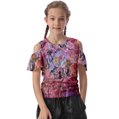 Marbling Blend  Kids  Butterfly Cutout T-shirt by kaleidomarblingart