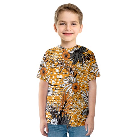 Leaf Yellow Point Flower White Kids  Sport Mesh T-shirt by Grandong