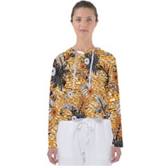 Leaf Yellow Point Flower White Women s Slouchy Sweat