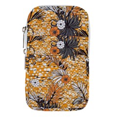 Leaf Yellow Point Flower White Waist Pouch (large) by Grandong