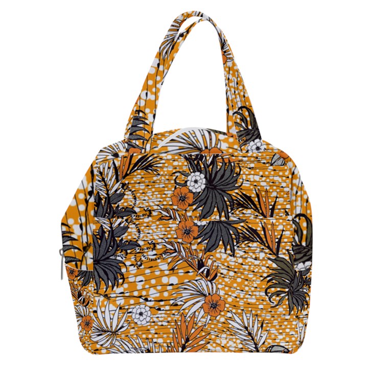 Leaf Yellow Point Flower White Boxy Hand Bag