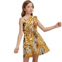 Leaf Yellow Point Flower White Kids  One Shoulder Party Dress View2