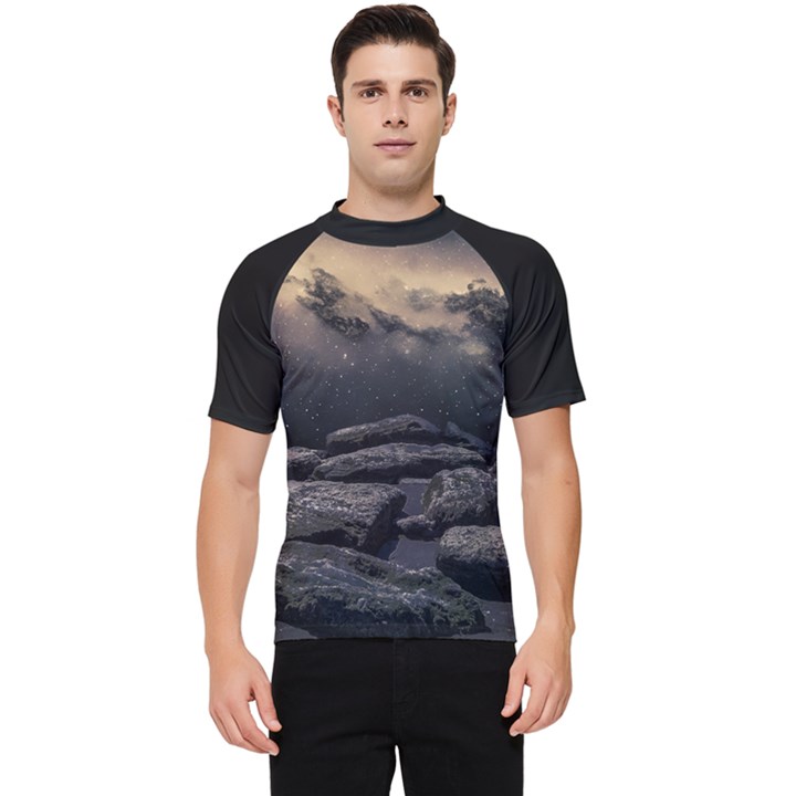 Stellar Dreamscape (AI&Human) Men s Short Sleeve Rash Guard