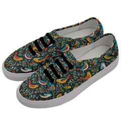 Birds Pattern Flowers Whimsical Men s Classic Low Top Sneakers by Salmanaz77