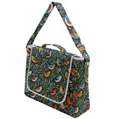 Birds Pattern Flowers Whimsical Box Up Messenger Bag by Salmanaz77