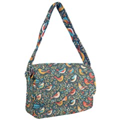 Birds Pattern Flowers Whimsical Courier Bag by Salmanaz77