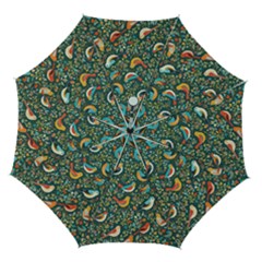 Birds Pattern Flowers Whimsical Automatic Folding Umbrella With Case (medium)