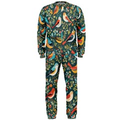 Birds Pattern Flowers Whimsical Onepiece Jumpsuit (men)