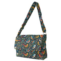 Birds Pattern Flowers Whimsical Full Print Messenger Bag (m) by Salmanaz77