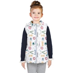 Pattern Seamless Texture Sewing Kids  Hooded Puffer Vest