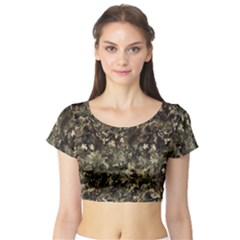 Camouflage Army Survival Uniform Short Sleeve Crop Top by Posterlux