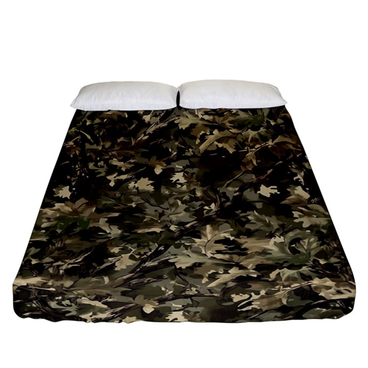 Camouflage Army Survival Uniform Fitted Sheet (California King Size)