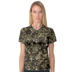 Camouflage Army Survival Uniform V-neck Sport Mesh T-shirt