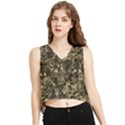 Camouflage Army Survival Uniform V-Neck Cropped Tank Top View1