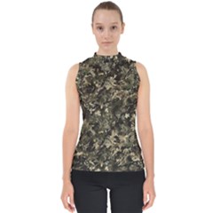 Camouflage Army Survival Uniform Mock Neck Shell Top by Posterlux