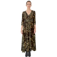 Camouflage Army Survival Uniform Button Up Boho Maxi Dress