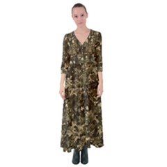 Camouflage Army Survival Uniform Button Up Maxi Dress by Posterlux