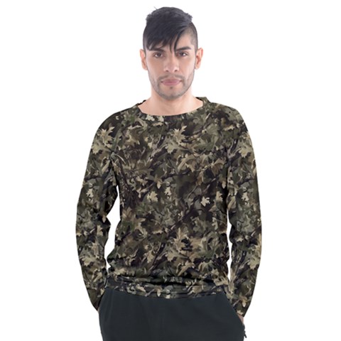 Camouflage Army Survival Uniform Men s Long Sleeve Raglan T-shirt by Posterlux