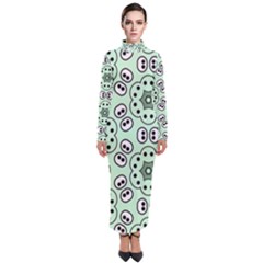 Texture Dots Pattern Turtleneck Maxi Dress