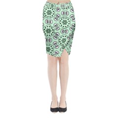 Texture Dots Pattern Midi Wrap Pencil Skirt