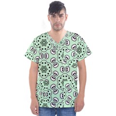 Texture Dots Pattern Men s V-neck Scrub Top