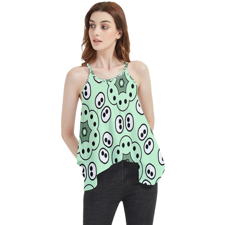 Texture Dots Pattern Flowy Camisole Tank Top