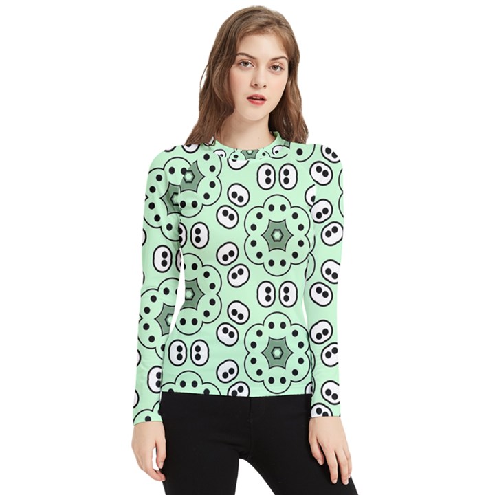 Texture Dots Pattern Women s Long Sleeve Rash Guard