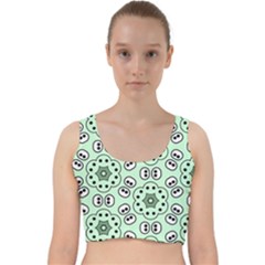 Texture Dots Pattern Velvet Racer Back Crop Top by anzea