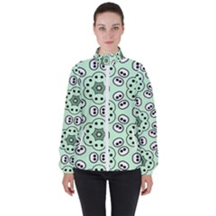 Texture Dots Pattern Women s High Neck Windbreaker