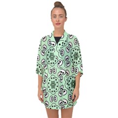 Texture Dots Pattern Half Sleeve Chiffon Kimono