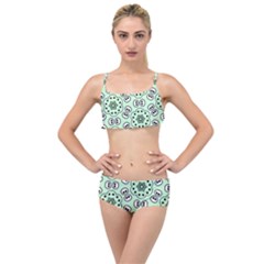 Texture Dots Pattern Layered Top Bikini Set