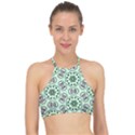 Texture Dots Pattern Halter Bikini Top View1