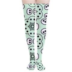 Texture Dots Pattern Thigh High Stockings