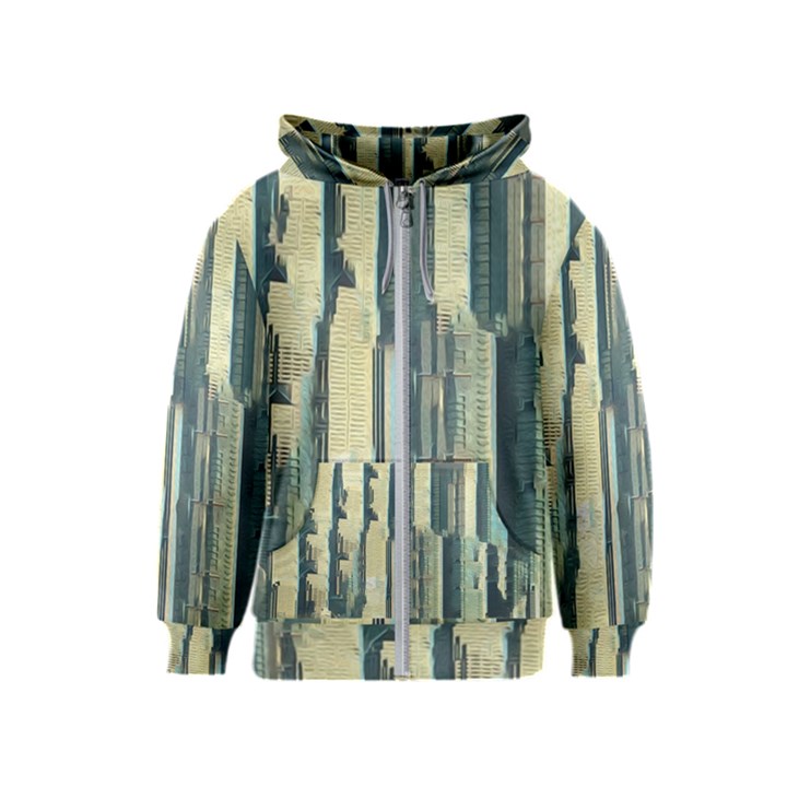 Texture Abstract Buildings Kids  Zipper Hoodie