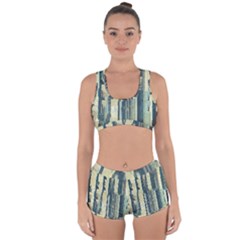 Texture Abstract Buildings Racerback Boyleg Bikini Set