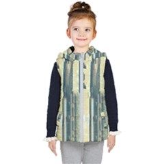 Texture Abstract Buildings Kids  Hooded Puffer Vest