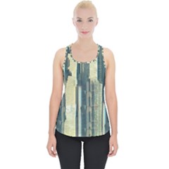 Texture Abstract Buildings Piece Up Tank Top