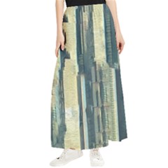 Texture Abstract Buildings Maxi Chiffon Skirt