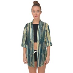 Texture Abstract Buildings Open Front Chiffon Kimono