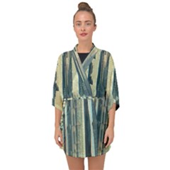 Texture Abstract Buildings Half Sleeve Chiffon Kimono