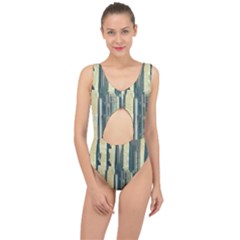 Texture Abstract Buildings Center Cut Out Swimsuit