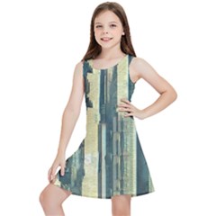 Texture Abstract Buildings Kids  Lightweight Sleeveless Dress by anzea