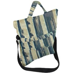 Texture Abstract Buildings Fold Over Handle Tote Bag