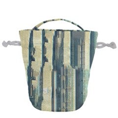 Texture Abstract Buildings Drawstring Bucket Bag