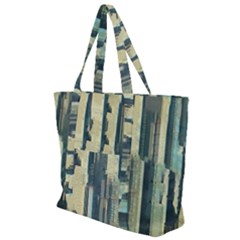 Texture Abstract Buildings Zip Up Canvas Bag