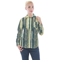 Texture Abstract Buildings Women s Long Sleeve Pocket Shirt